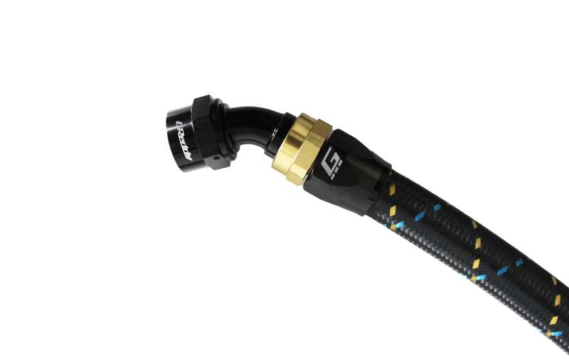 GReddy AN04 45 DEGREE HOSE END SWIVEL BLACK/GOLD ANODIZED