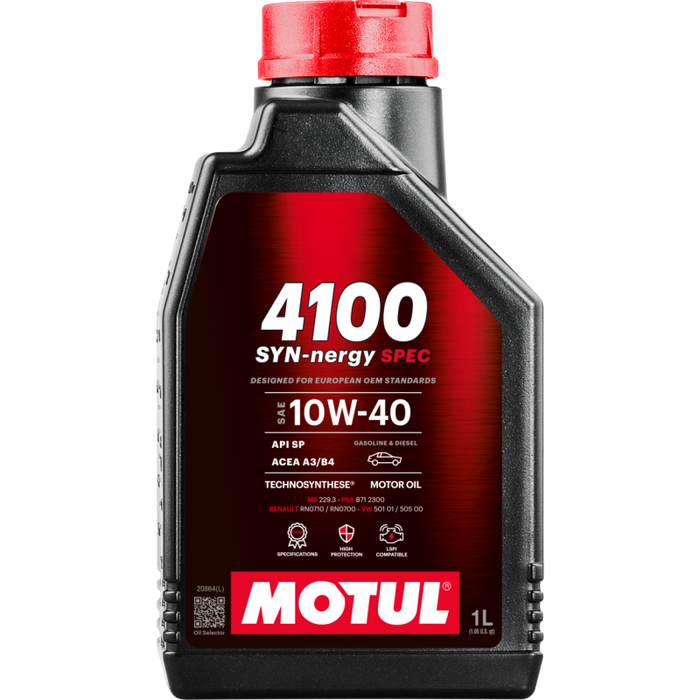 Motul 1L Engine Oil 4100 Syn-Nergy 10W40 -