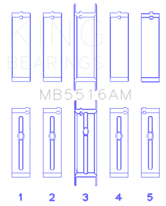 King Engine Bearings Jeep 350CI 5.7L Main Bearing Set
