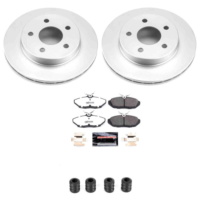 Power Stop 93-97 Ford Thunderbird Rear Z26 Coated Brake Kit
