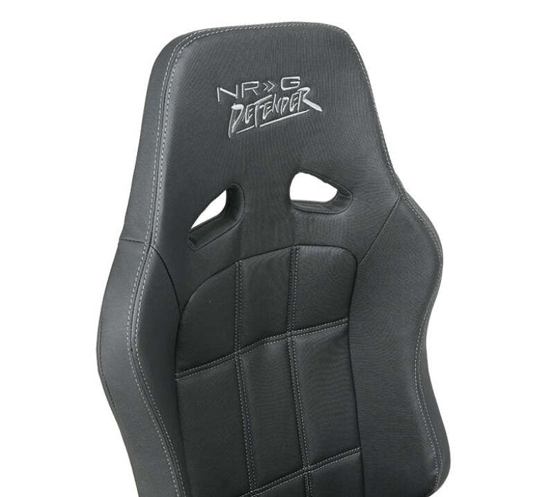 NRG Defender Seat Steel Frame Suspension - Brown w/ Gray Trim w/ Defender Logo - w/ Side Bracket
