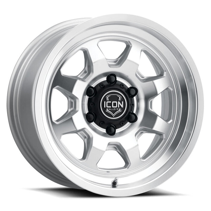 ICON Nuevo 17x8.5 / 6x5.5 / 25mm / 5.75in BS Silver Machined Wheel