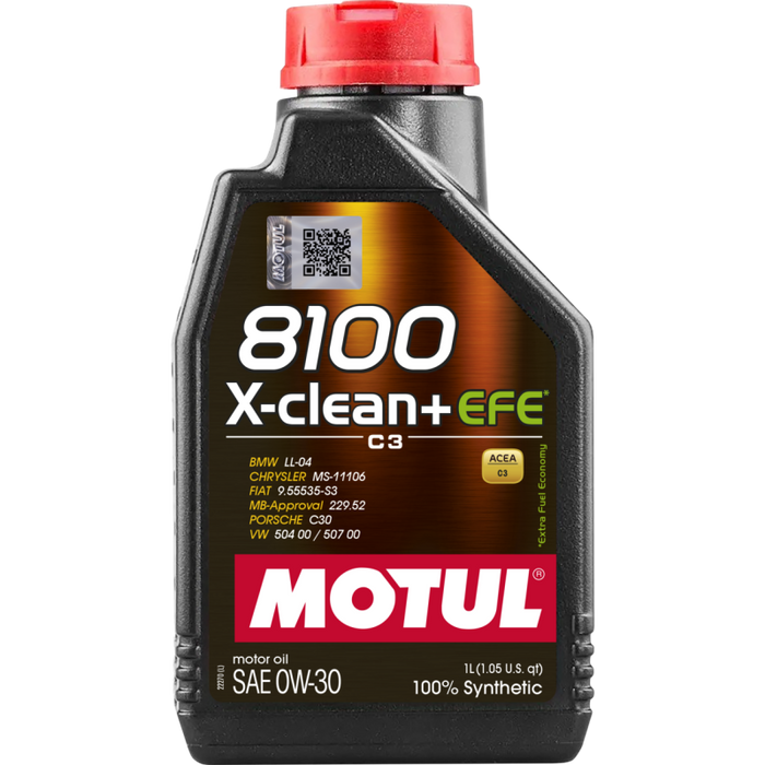 Motul 1L Synthetic Engine Oil 8100 X-Clean + EFE 0W30