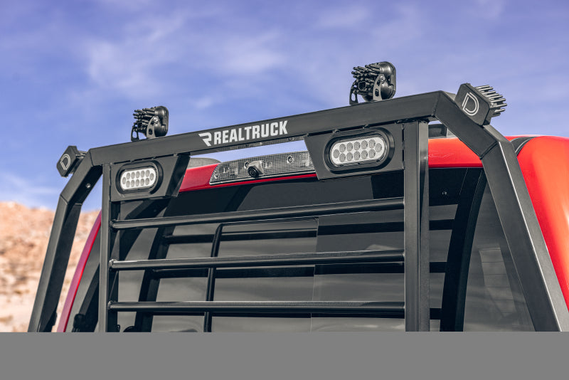 BackRack 99-24 Ford F-250/350/450 SD (17-24 Alum Body) SRL Rack Lighted Shortened Frame ONLY Req. HW