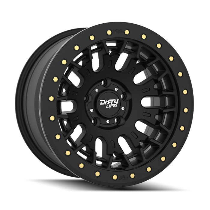 Dirty Life DT-3 17X9 5x127 -38 Offset - Satin Black w/ Simulated Beadlock