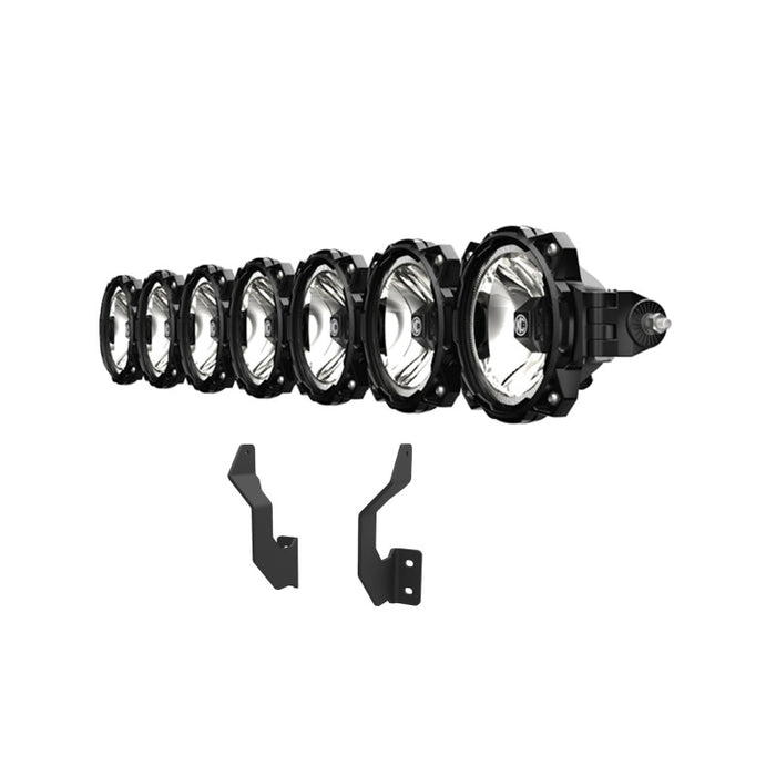 KC HiLiTES 2017+ Ford Super Duty Gravity LED Pro6 7-Light Bar Kit - Front Bumper