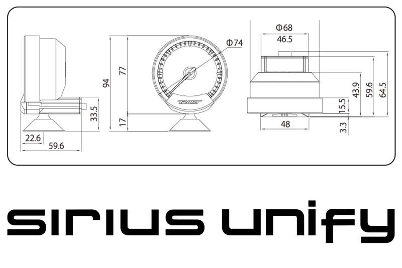 GReddy Sirius Unify Fuel Pressure Gauge Set (Sirius Meter w/Fuel Press Sensor Set & Vision Disp)