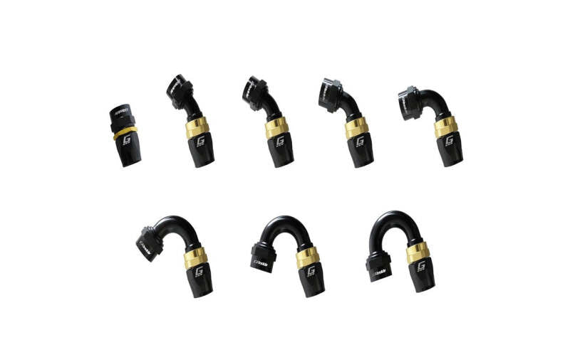 GReddy AN04 150 DEGREE HOSE END SWIVEL BLACK/GOLD ANODIZED