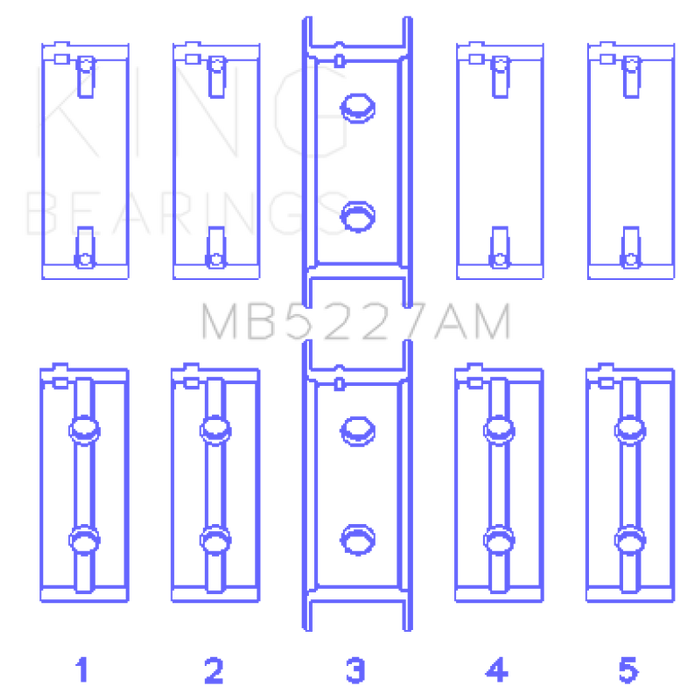 King Engine Bearings Mitsubishi 4G63/4G63T (92) (Size +0.50mm) Main Bearing Set