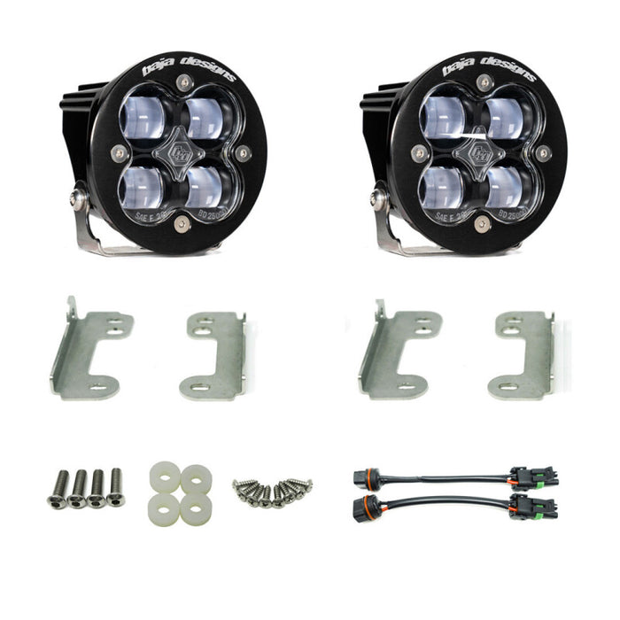 Baja Designs 07-09 Wrangler JK w/OE Bumper Squadron R SAE Fog Pocket Kit - Clear