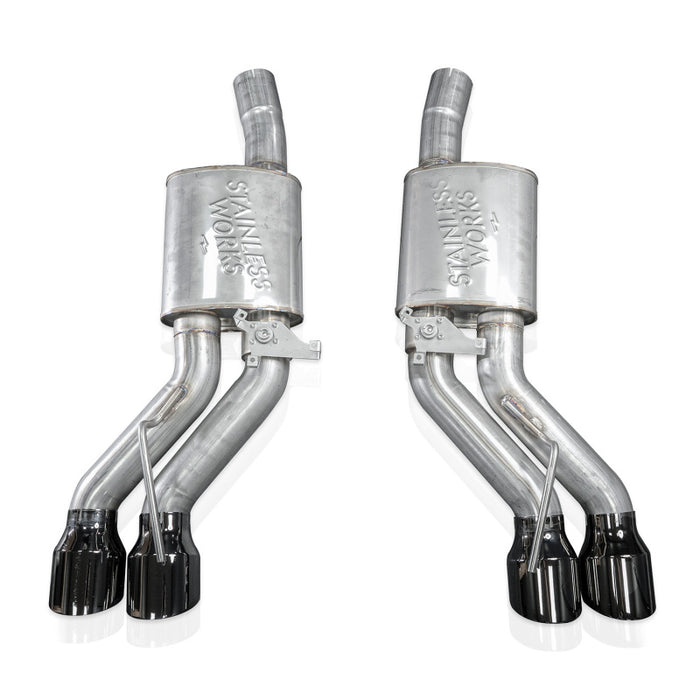 Stainless Works 22-25 Cadillac CT5-V Blackwing Axle Back Exhaust - Black Chrome Tips