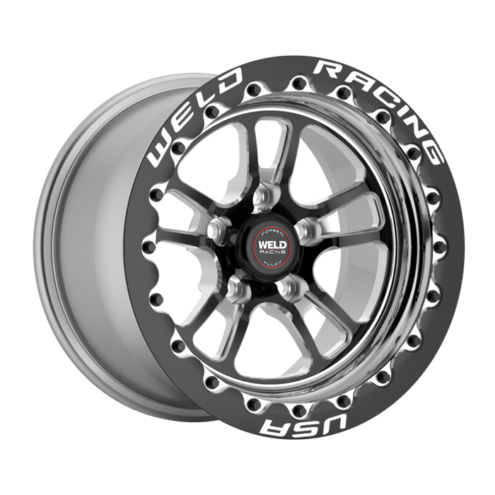 Weld S70 RT-S 15x11in / 5x115 BP / 6.5in. BS - Black Center - Polished Shell Wheel