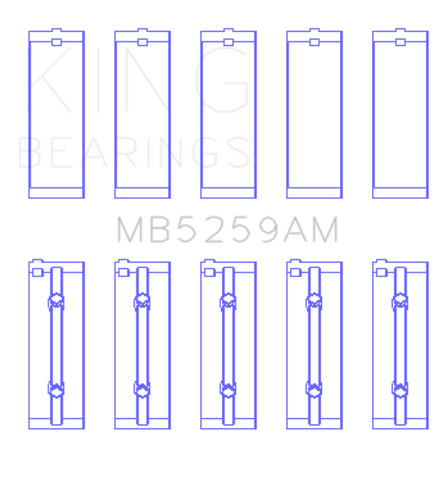 King Engine Bearings Honda B18A1 (Size +0.75mm) Main Bearing Set