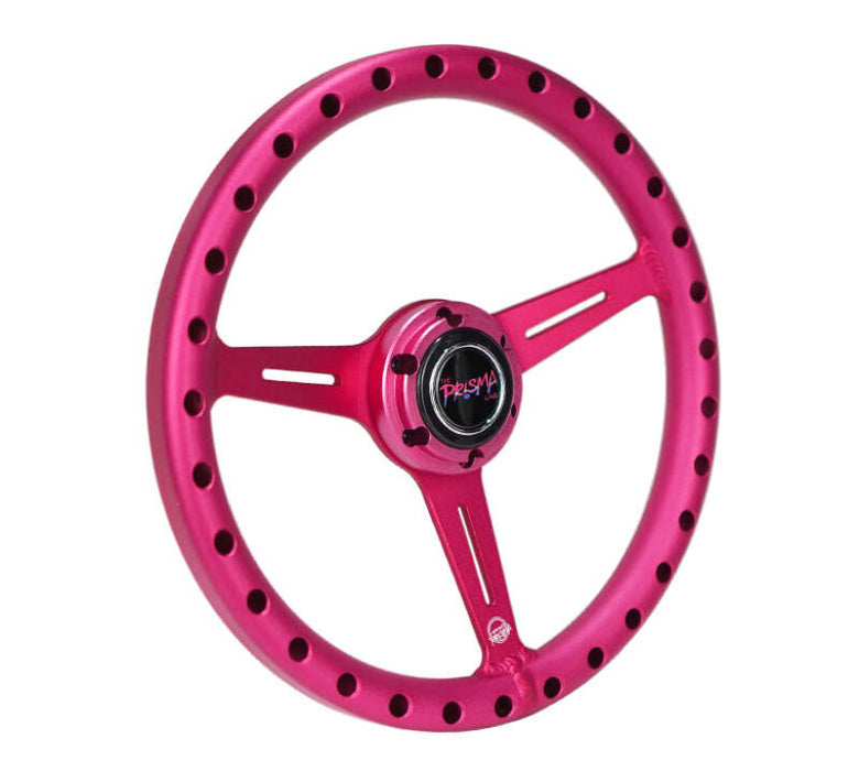 NRG Aluminum Steering Wheel 330mm - Extra Light - Ergonomic Grip - Anadized Pink