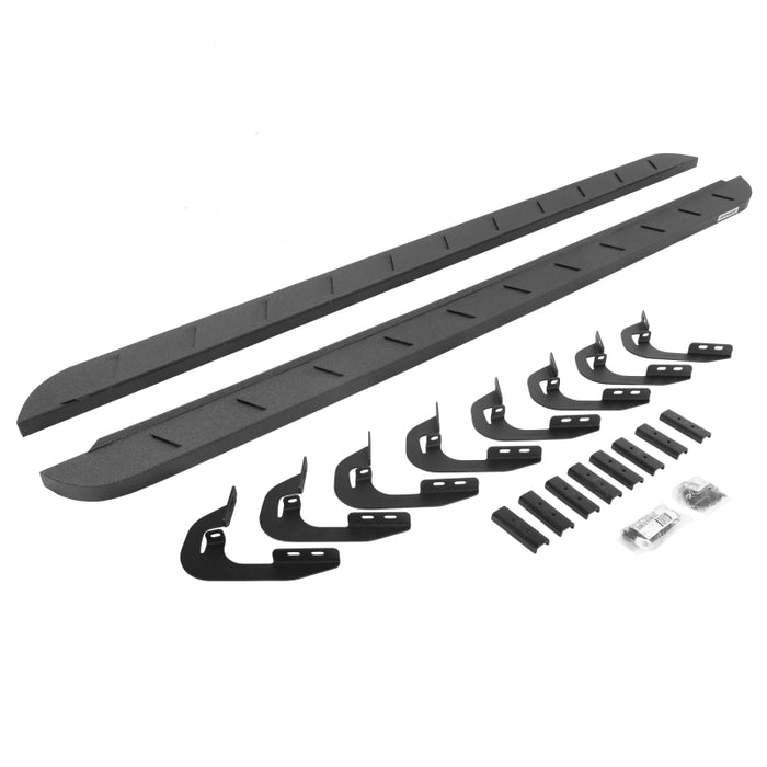 Go Rhino 14-18 GMC Sierra 1500 CC 4DR RB10 Slim Running Boards Kit (Incl. Brackets) - Bedliner Coat