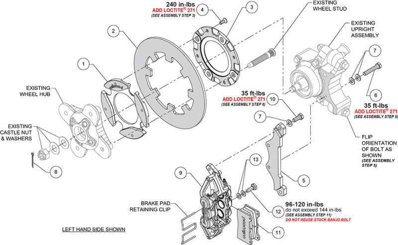 Wilwood kit rear UTV race polaris rzr xp turbo 2016-21 11.25 rotor ANO