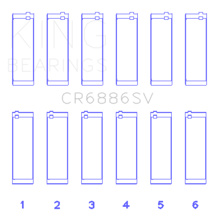 King Engine Bearings Mercedes Benz M 276 DE35 Sputter Replacement (Size +0.50mm) Conrod Bearing Set