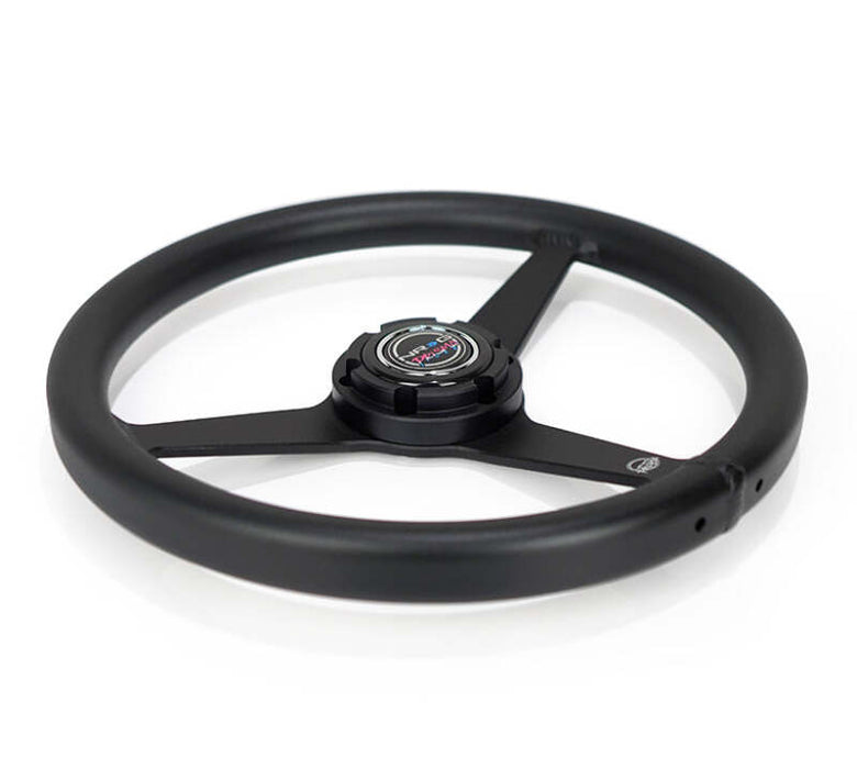 NRG Aluminum Steering Wheel 330mm - Heritage Solid Spoke - Ergonomic Grip - Anadized Black