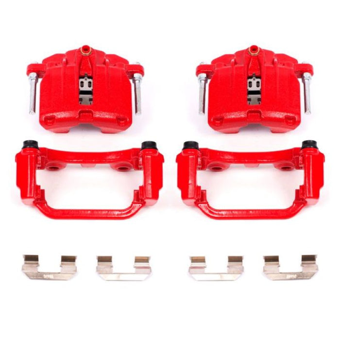 Power Stop 00-03 Cadillac DeVille Rear Red Calipers w/Brackets - Pair