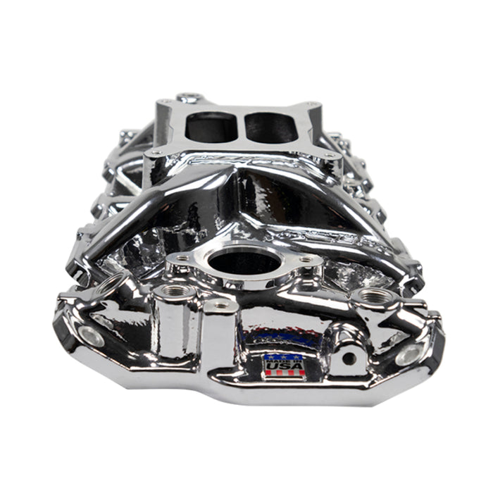 Edelbrock SBC Performer EPS Manifold - Chrome Plasma Coated