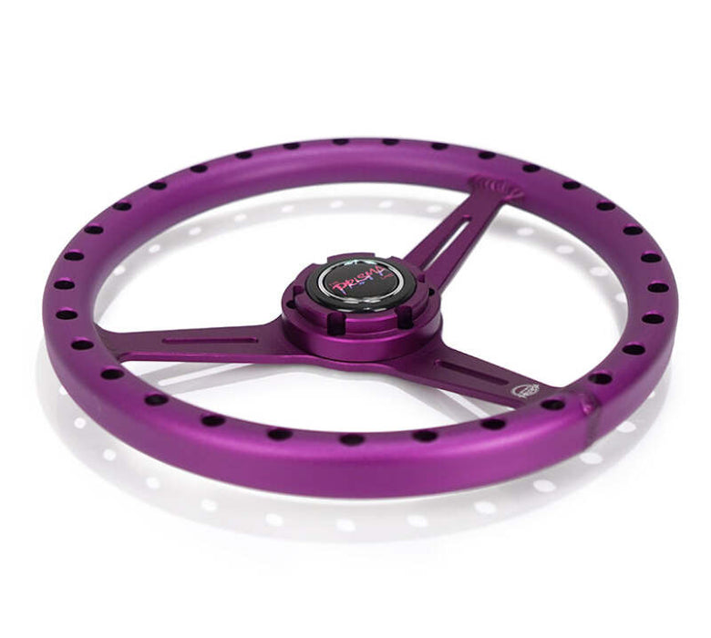 NRG Aluminum Steering Wheel 330mm - Extra Light - Ergonomic Grip - Anadized Purple