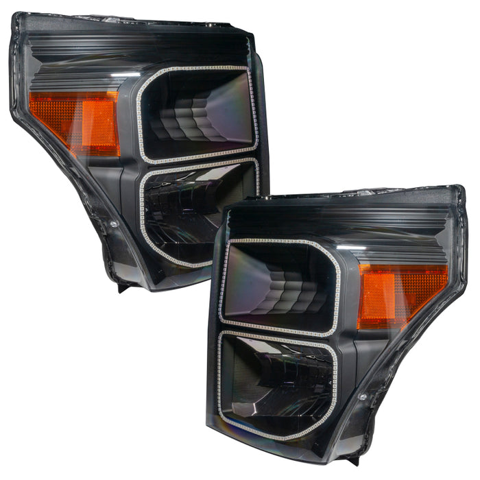 Oracle 11-16 Ford F250/350 LED HL - Black - ColorSHIFT w/ BC1 Controller