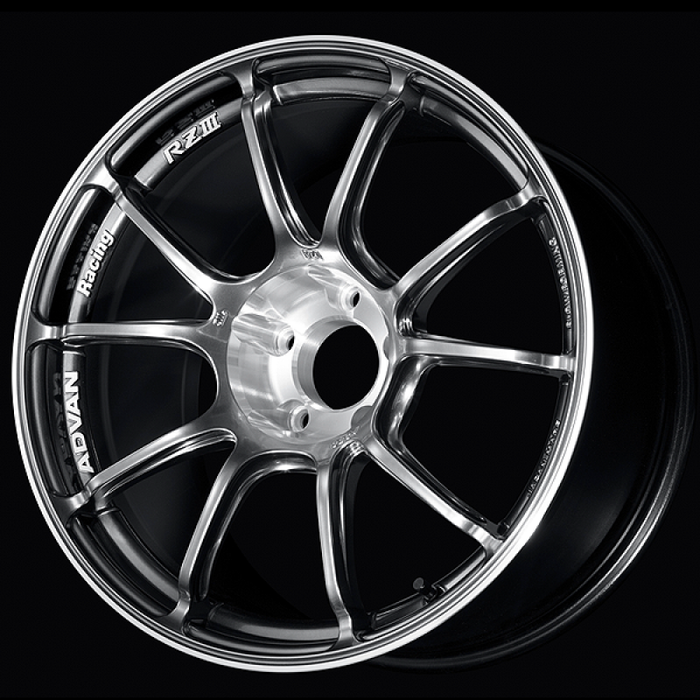 Advan RZIII 18x9.5 / +35 Offset / 5x114.3 BC / 73mm Bore / Hyper Platinum Black & Diamond Cut