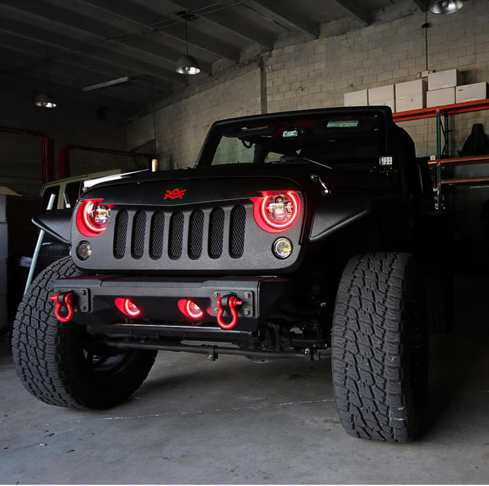 Oracle 07-17 Jeep Wrangler LED Fog Light Halo Kit - Red