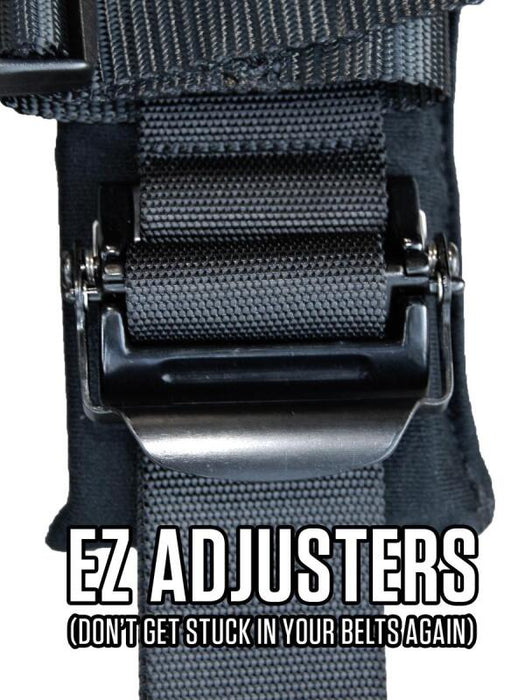 PRP 5.2 Cam-Lock Harness w/ Ratchet Lap Belt - Black