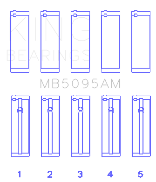 King Engine Bearings Toyota 2E (Size +0.25mm) Main Bearing Set