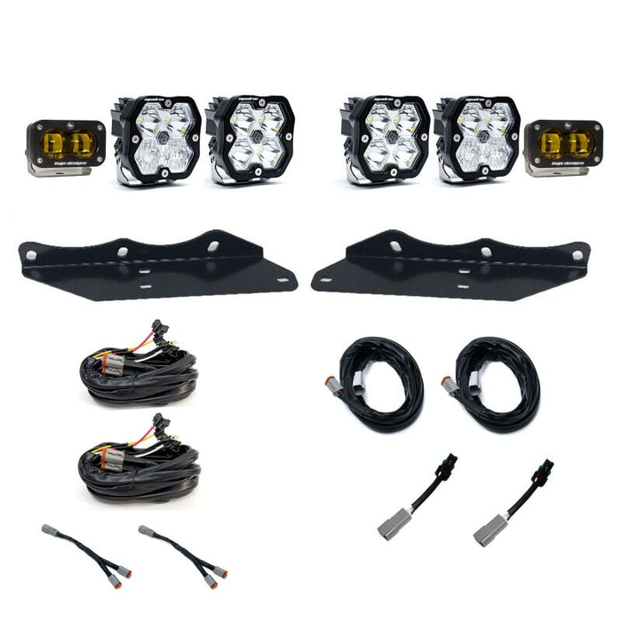 Baja Designs 17-20 Ford Raptor Squadron SAE 2.0/S2 Fog Pocket Kit Sportsman (SAE Fog) - Baja Amber