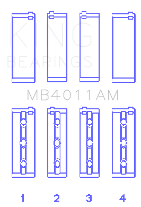 King Engine Bearings Toyota 1Mzfe (Size STD) Main Bearing Set