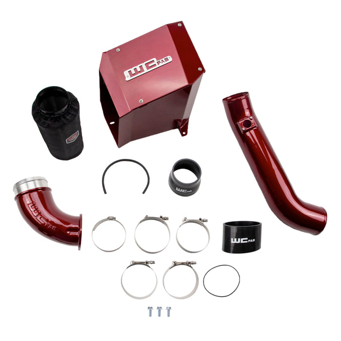 Wehrli 01-04 Duramax LB7 4in Intake Kit w/ Air Box Stage 2 - Bengal Red