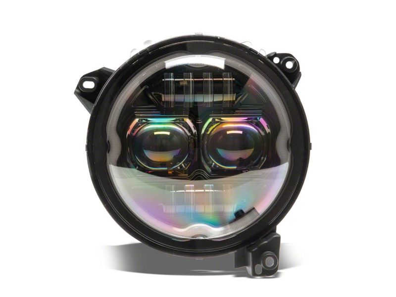 Raxiom 18-23 Jeep Wrangler JL Axial Series 9-In Angel Eye LED Headlights- Black Housing (Clear Lens)