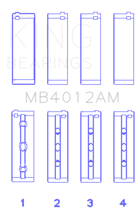 King Engine Bearings Toyota 5Vzfe (Size +0.25mm) Main Bearing Set