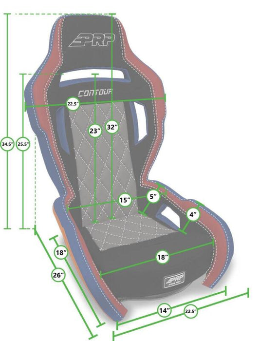 PRP Contour Suspension Seat - Black Cloth