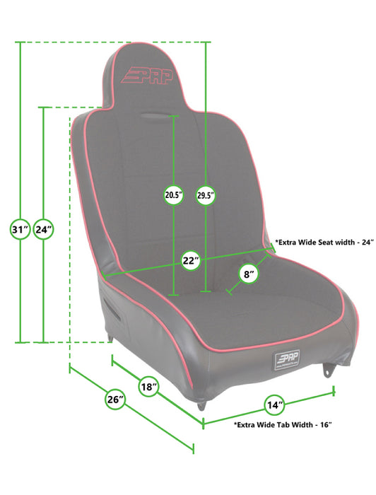 PRP Jeep Wrangler CJ7/YJ Premier High Back Suspension Seats Kit (Pair) - Gray