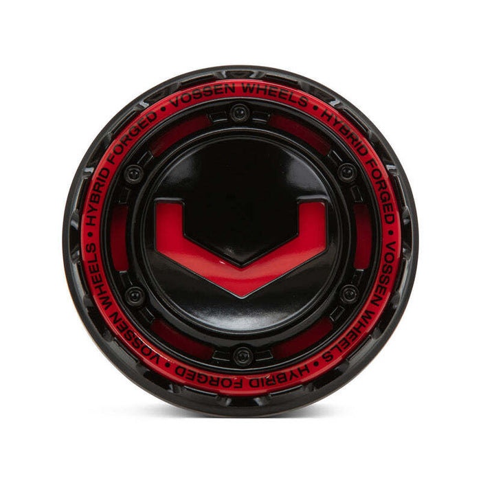 Vossen Billet Modular Cap - Small - Gloss Black w/ Red Insert