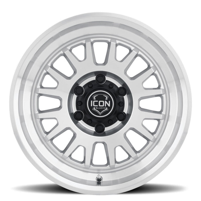 ICON Anza 17x8.5 / 5x5 / -6mm / 4.5in BS Silver Machined Wheel