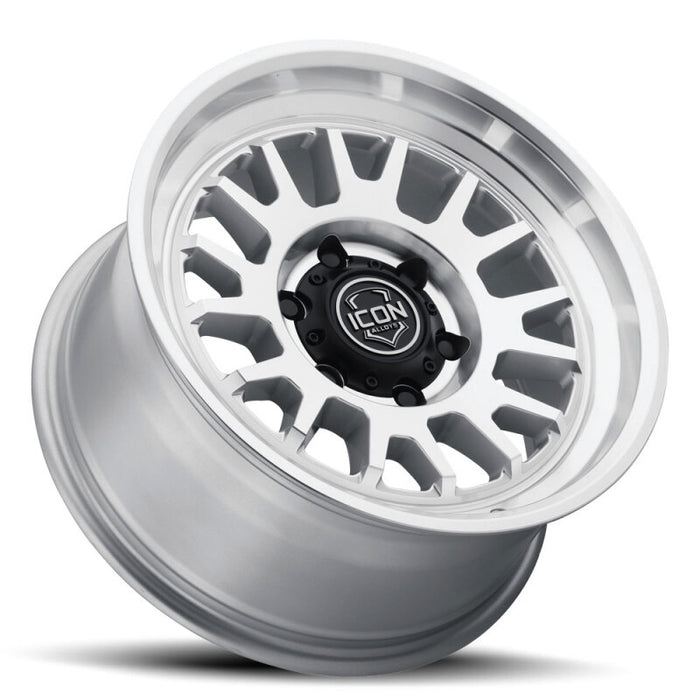 ICON Anza 17x8.5 / 5x5 / -6mm / 4.5in BS Silver Machined Wheel