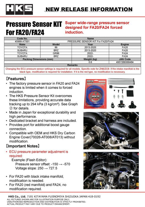 HKS Pressure Sensor KIT for FA20/FA24