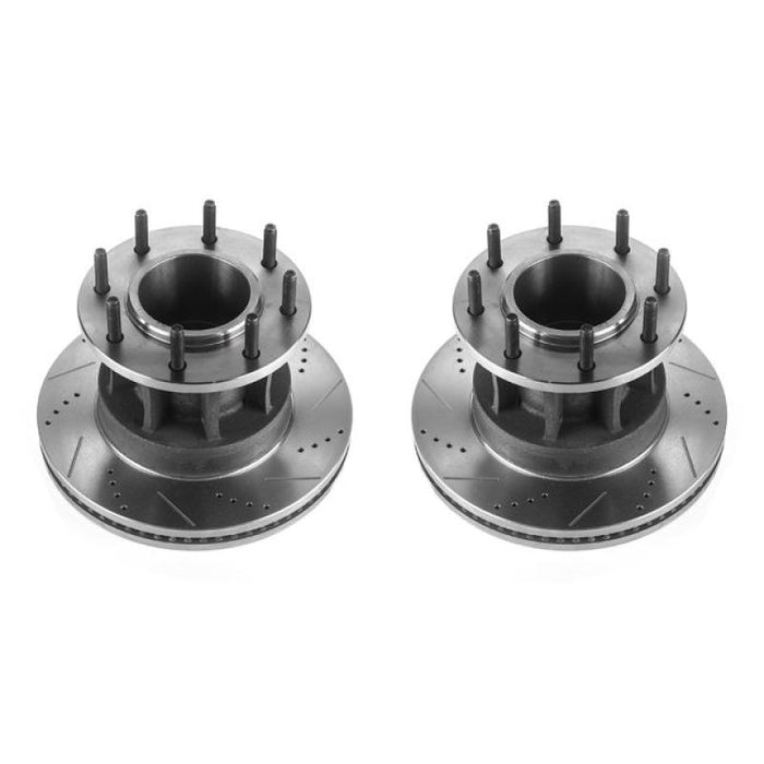 Power Stop 17-22 Ford F-350 Super Duty Front Drilled & Slotted Rotor - Pair