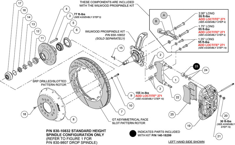 Wilwood kit front XRS6R wwe pro spindle 14.00 rotor GT