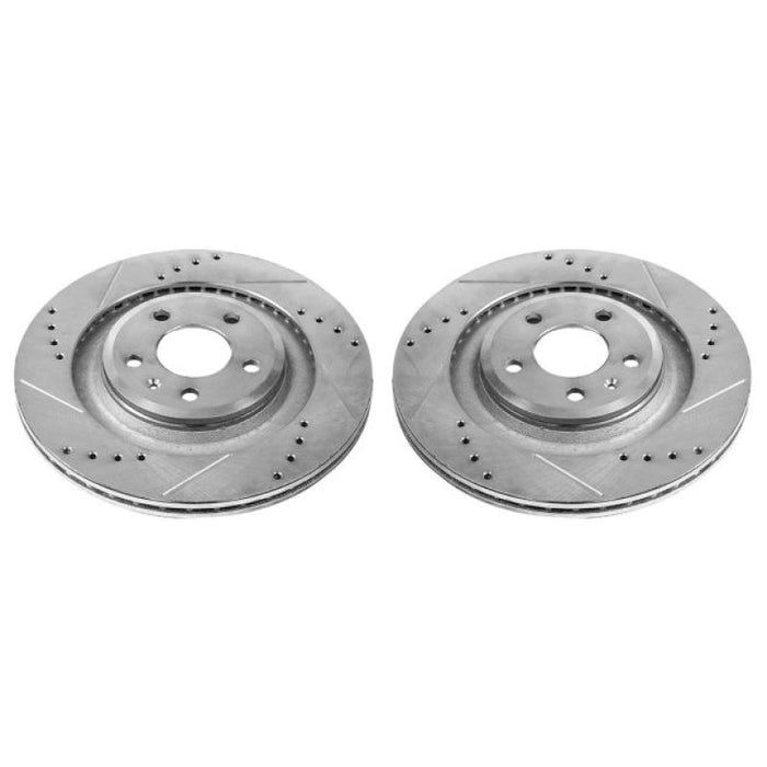 Power Stop 10-11 Audi S4 Rear Evolution Drilled & Slotted Rotors - Pair