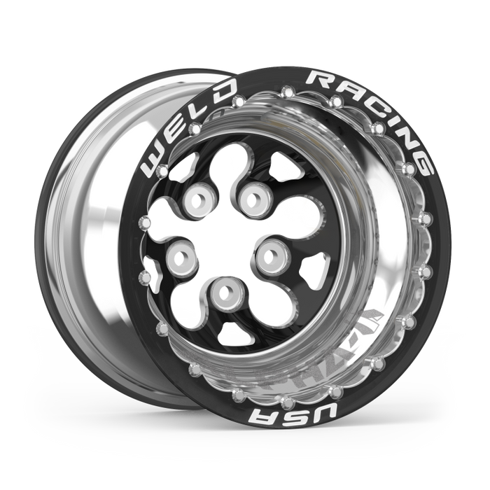 Weld Alpha-1 15x16 / 5x4.75 BP / 5in. BS Black Wheel - Black Double Beadlock
