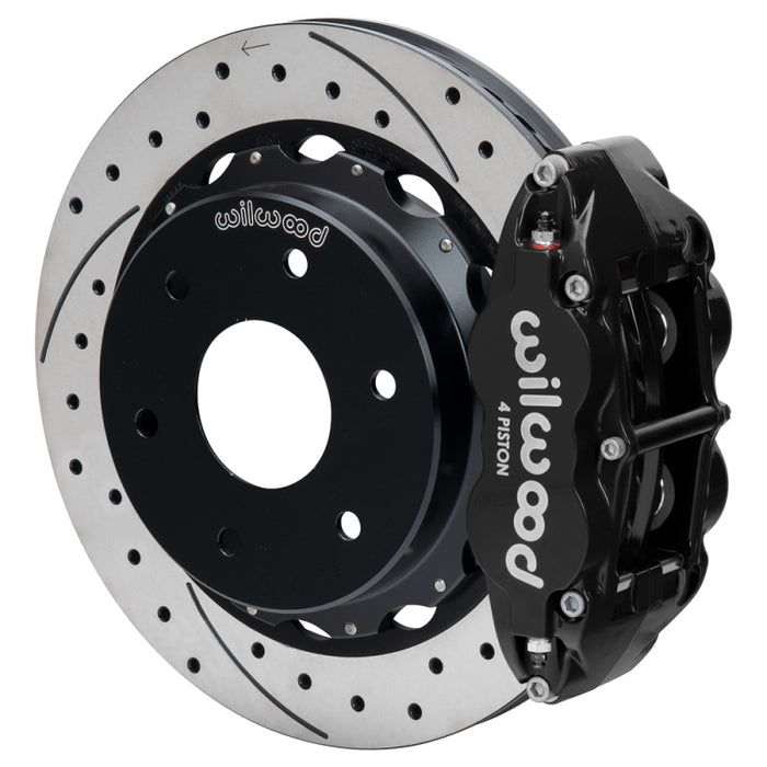 Wilwood 03-08 Audi A4 FNSL4R Rear Big Brake Kit 12.88in Drilled & Slotted Rotor - Black