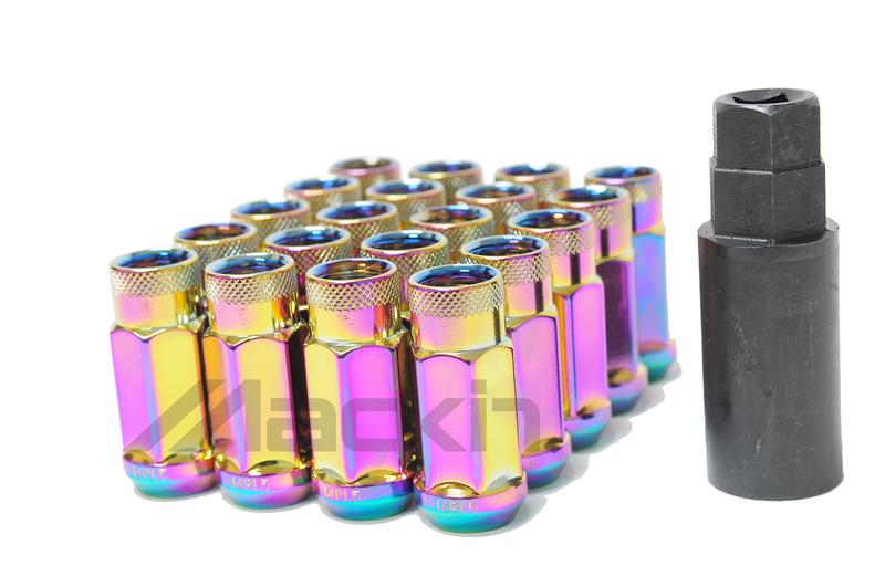 Wheel Mate Monster Locking Lug Nut Set of 4 - Black Chrome 14x1.50