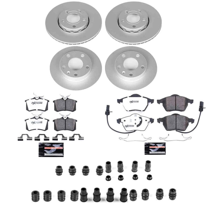Power Stop 02-04 Audi A4 Front and Rear Z26 Coated Brake Kit