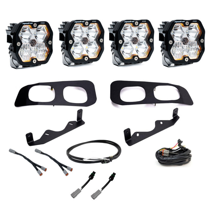 Baja Designs 2023+ Ford SD Squardon Pro 2.0 Dual Fog Pocket Kit Upfitter (Multi Patterns) - Clear