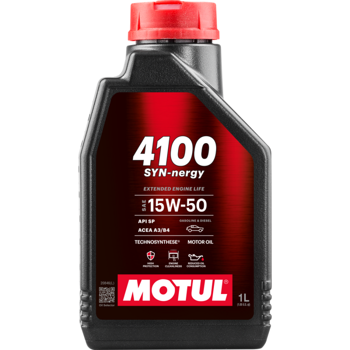 Motul 1L Engine Oil 4100 SYN-nergy 15W50